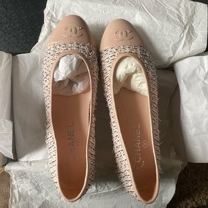 Chanel Tweed Flats